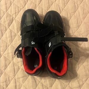 Peloton Kids Black and Red Sneakers
